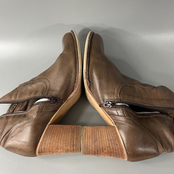 Otisopse Handmade in Italy Brown Leather Ankle Boots, Size 39 - Picture 12 of 12